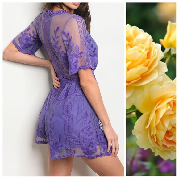 Amethyst Lace Romper - Picture 2 of 8